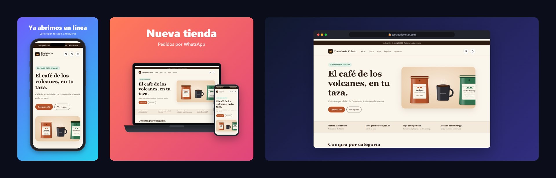 El mismo proyecto en formato historia, post cuadrado e imagen para compartir enlaces