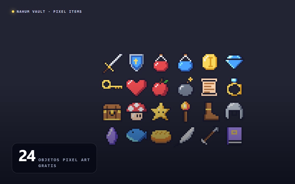 Objetos de pixel art 16 por 16